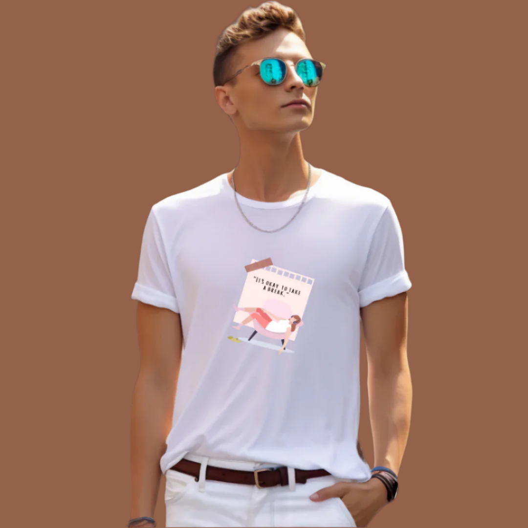 Casual Summer Spring Graphic T-Shirt, 100% Cotton, Short Sleeve